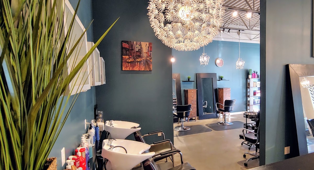 Wash stations and styling chairs inside B. Anthony's Salon